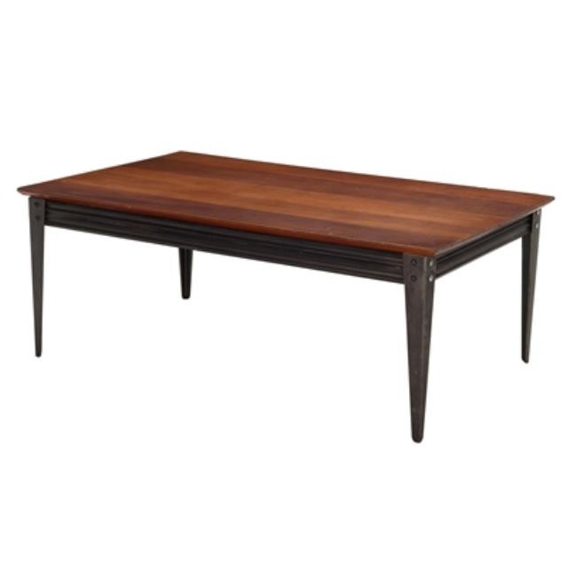 TABLE-Cherry Coffee W/Gunmetal Frame