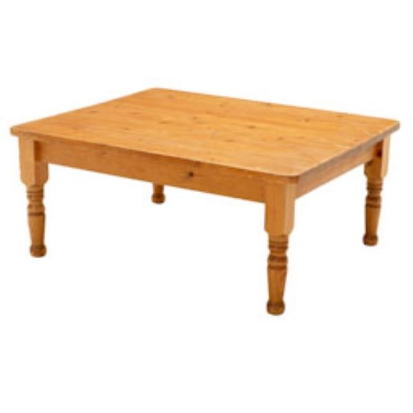 TABLE-COFFEE-PINE-TURNED LEGS-