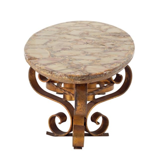 TABLE-COFFEE-OVAL CRACKELED GO