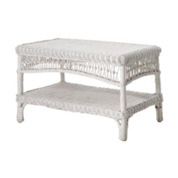 TABLE-COFFEE-WHITE WICKER