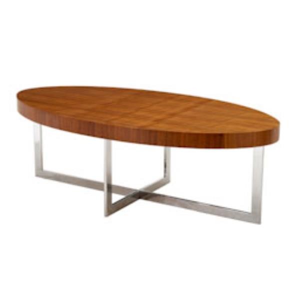 TABLE-COFFEE-OVAL WALNUT TOP