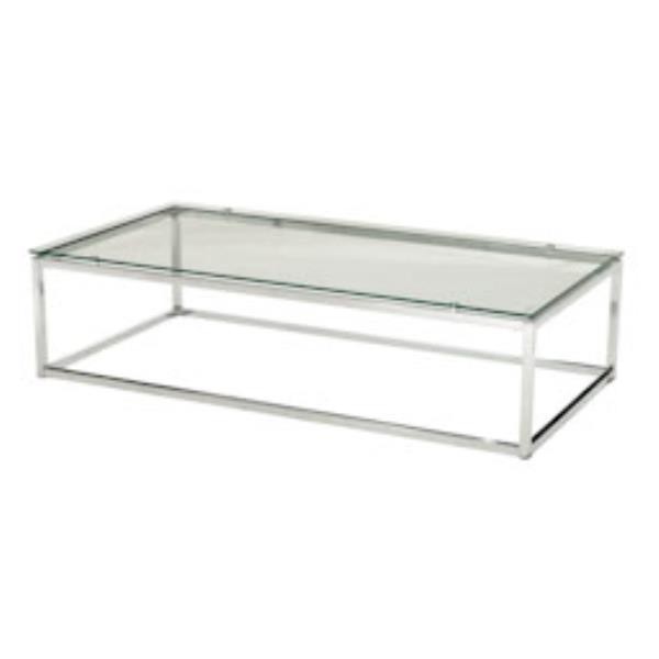 TABLE-COFFEE-CHROME/GLASS TOP