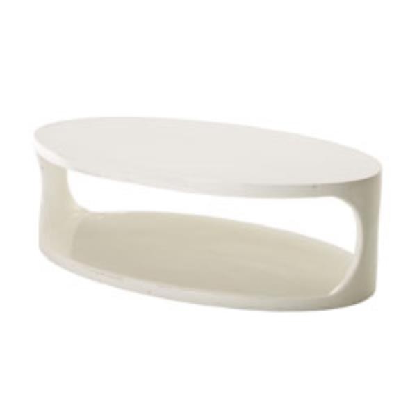 TABLE-COFFEE-OVAL-WHITE GLOSSY