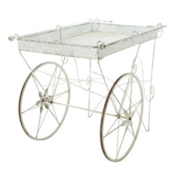 CART-FLOWER-WHT WROUGHT IRON