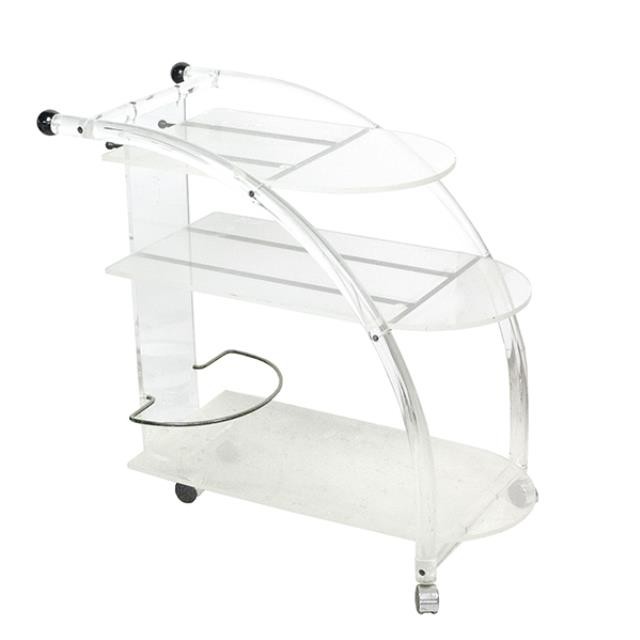 CART-PLEXI W/3GLASS SHELVES