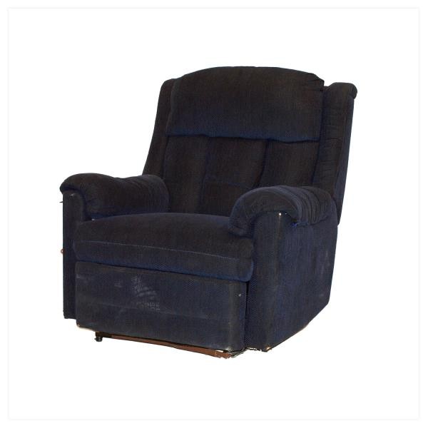 CHAIR-LAZYBOY-NAVY VELOUR