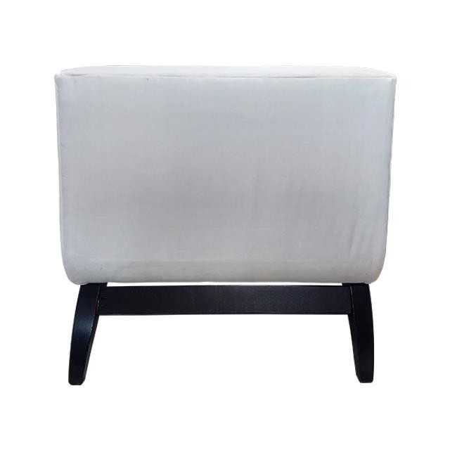 CHAIR-White Velvet Club W/Black Legs