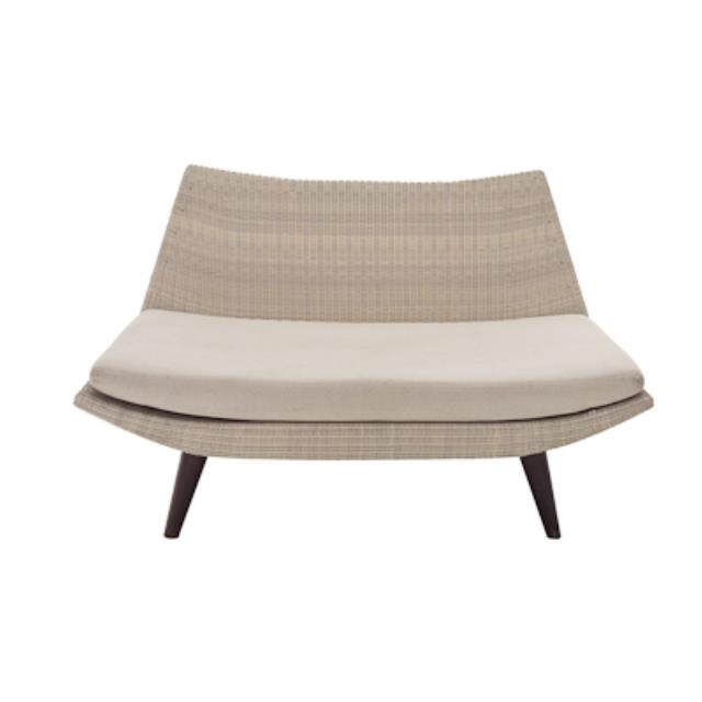 CHAIR-CREAM WICKER-BEIGE LINEN