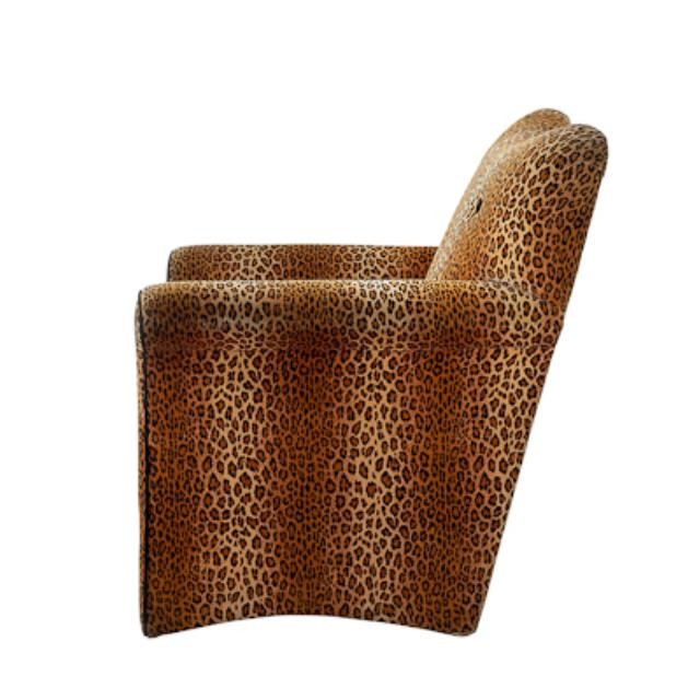 CHAIR-CLUB-LEOPARD W/BL