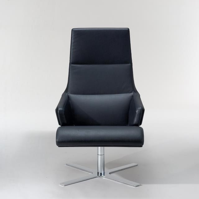 CHAIR-CLUB-BLACK LEATHER-HIGHB