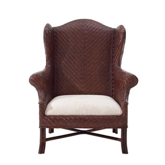 CHAIR-WING-DARK RATTAN-ROLLED