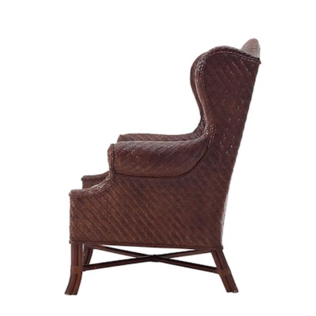 CHAIR-WING-DARK RATTAN-ROLLED