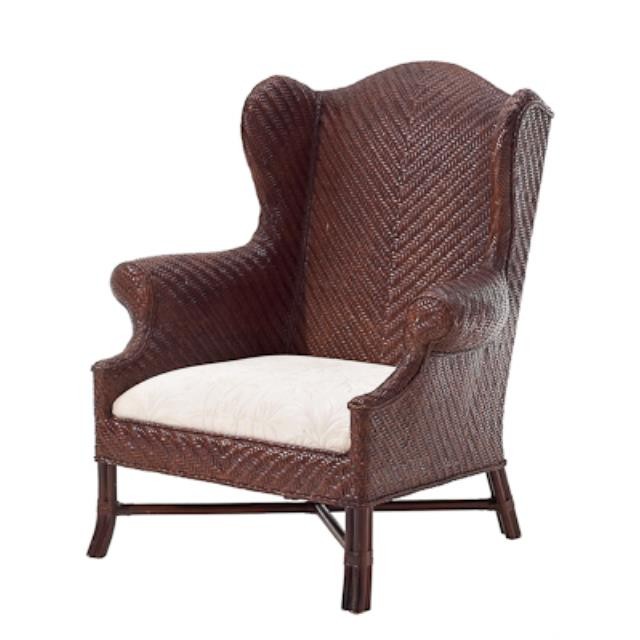 CHAIR-WING-DARK RATTAN-ROLLED