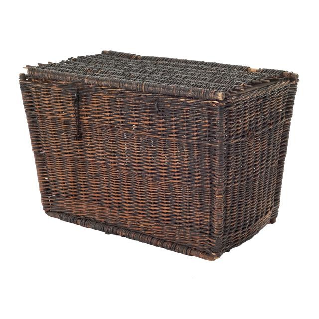 CHEST-WICKER 21X23X35"DK W/LID