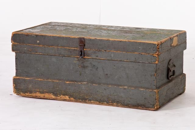 TRUNK-Green/Grey Wood Chest