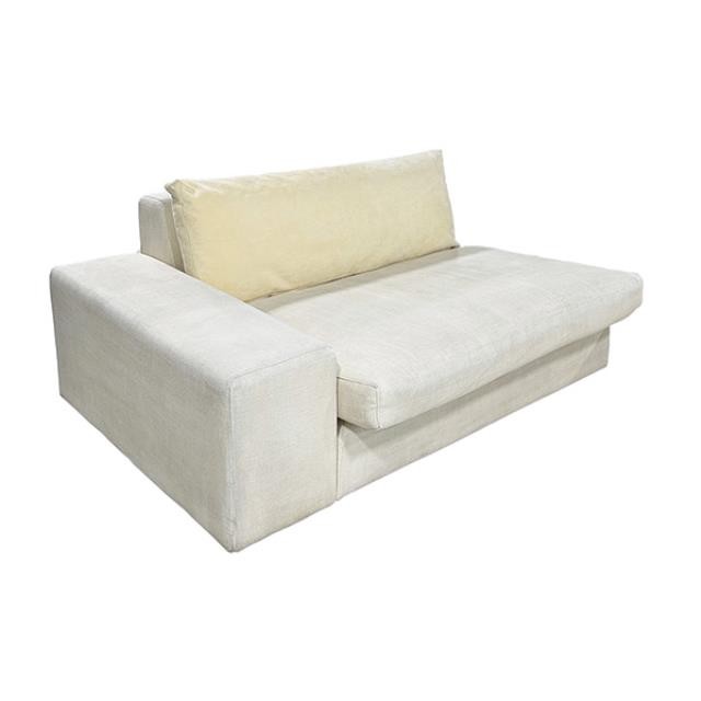 CHAISE-SECT-LAF-WHT COTTON