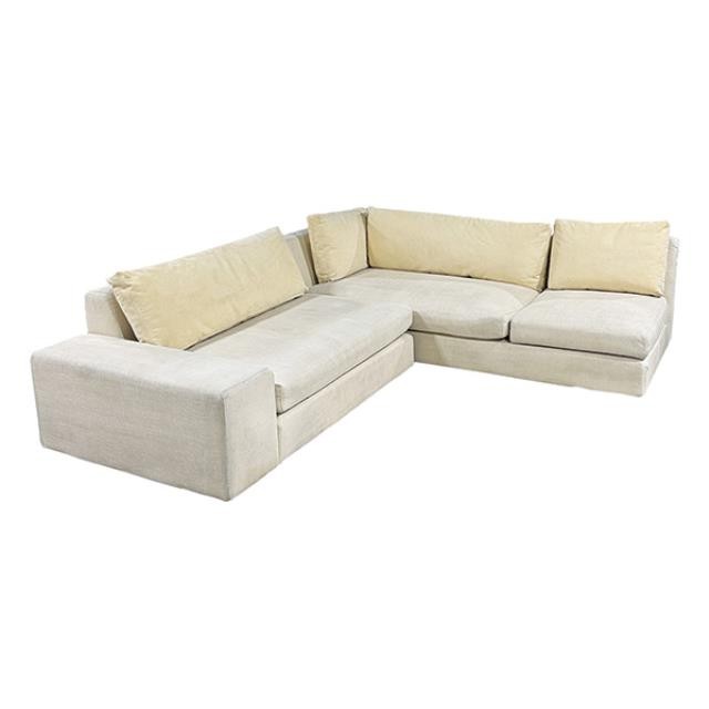 CHAISE-SECT-LAF-WHITE COTTON