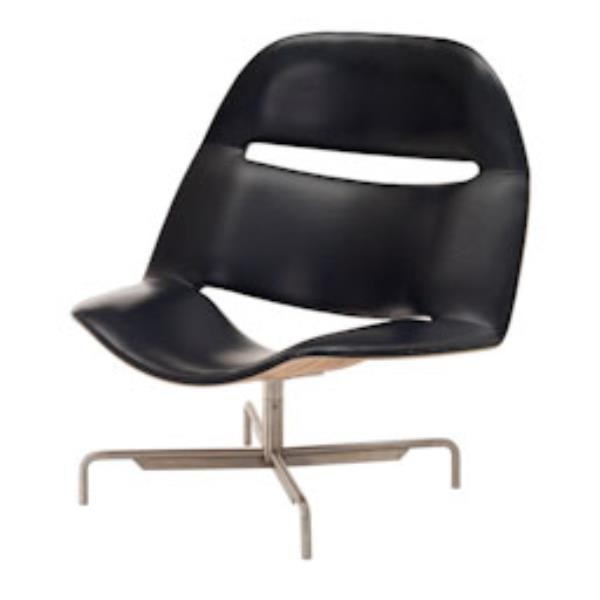 CHAIR-ARMLESS-BLK LEATH