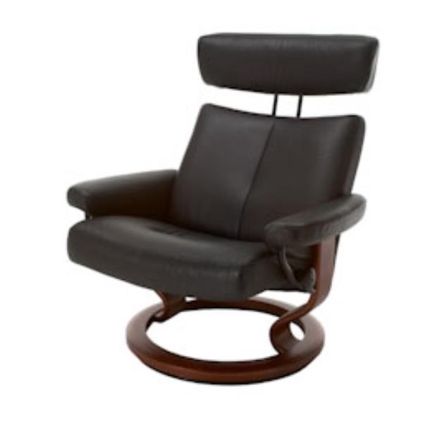CHAIR-LOUNGE-BLK LEATHER