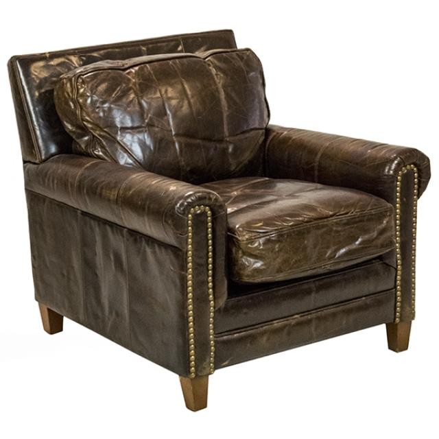 JW Brown Leather Club Chair