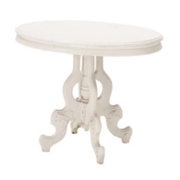 TABLE-OVAL PEDESTAL WHT