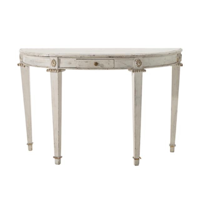 TABLE-CONSOLE-WHT WASH-HALF MO