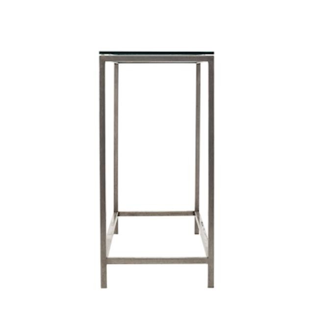 TABLE-CONSOLE-STEEL W/GLASS TO