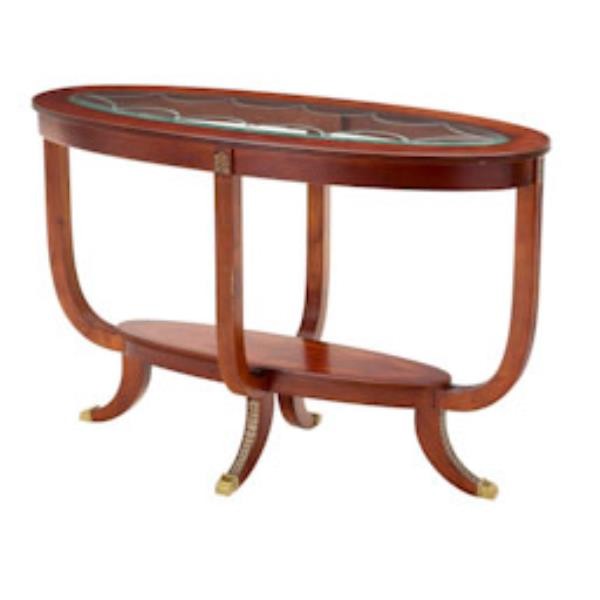 TABLE-CONSOLE-OVAL-GLASS TOP