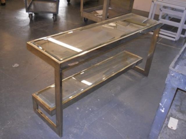 TABLE-CONSOLE-CHROME GLASS SHE