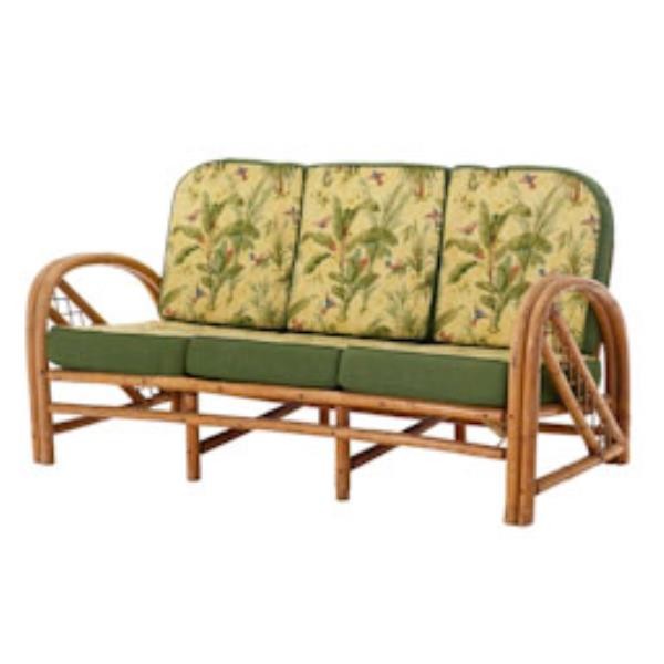 SOFA-RATTAN-GREEN BIRD PATTERN