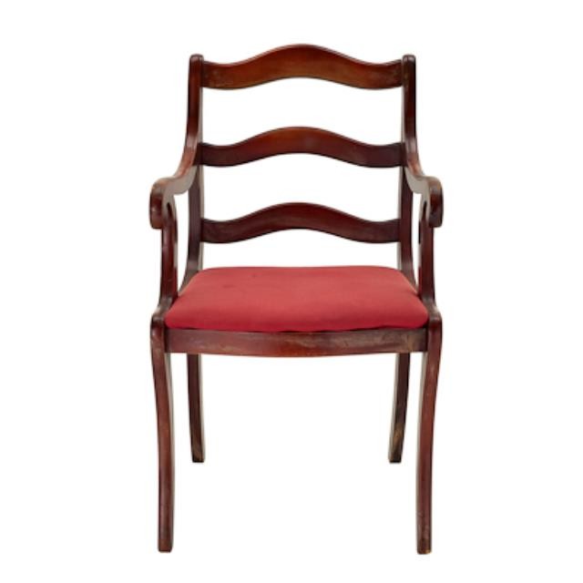 CHAIR-ARM-MAH W/RED UPH SE