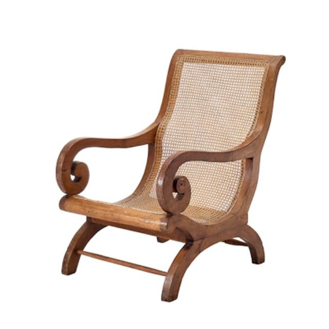 CHAIR-ARM-CANE&WOOD-SCROLL ARM