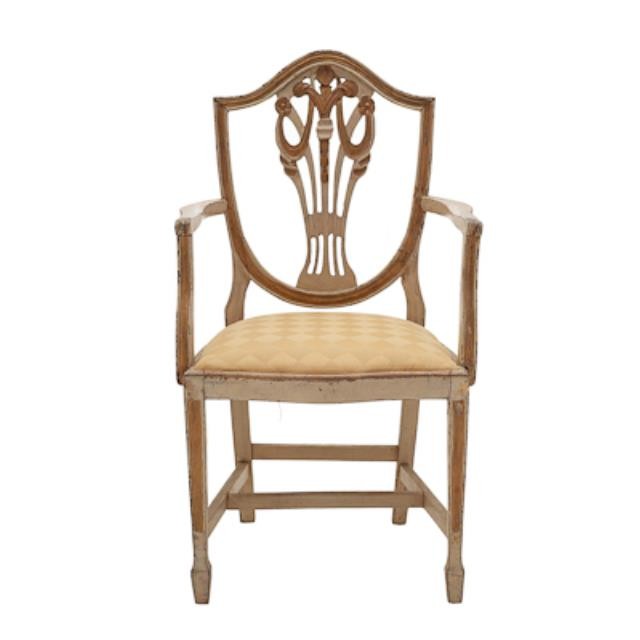 CHAIR-ARM-CREAM ANTIQUED H