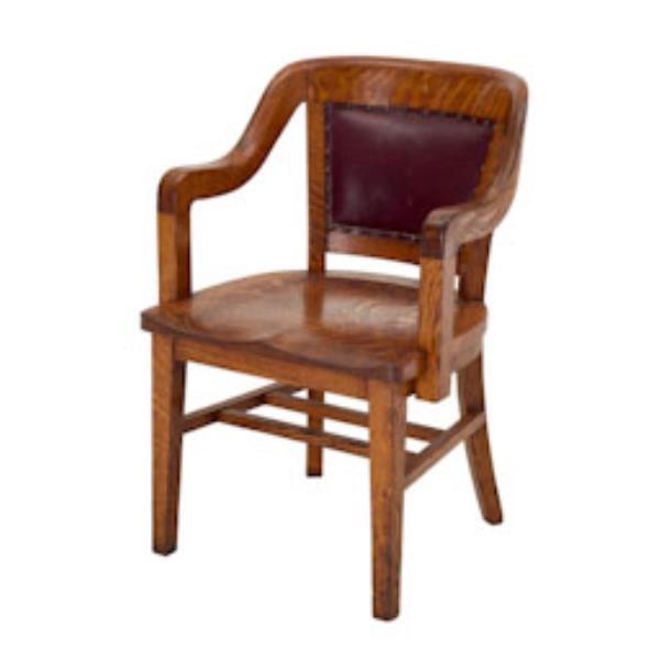 CHAIR-ARM-BOE-OAK-INSET RED LE