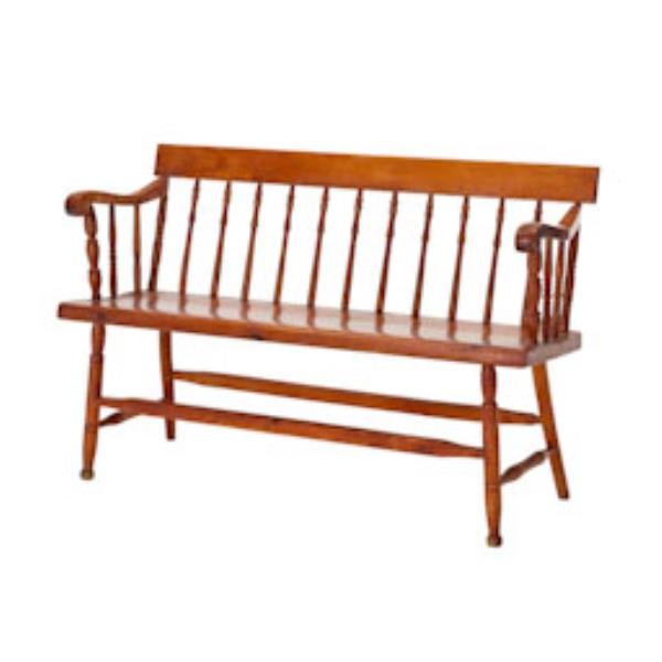 BENCH-SPINDLEBACK PINE W/ARMS