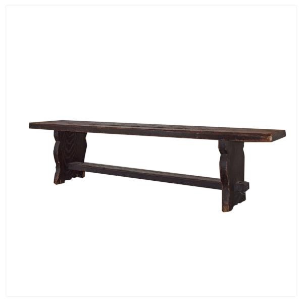 BENCH-PLAIN DK WOOD TRESTLE