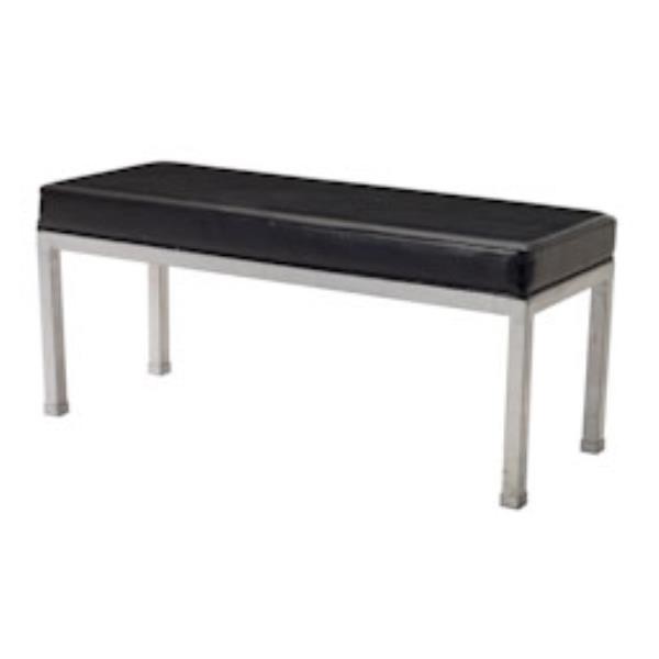 BENCH-48X18X21-STEEL-BLK LEATH