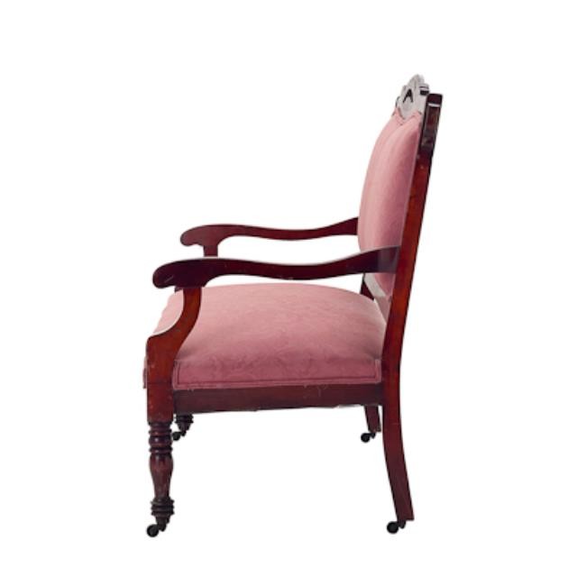 Settee-Mauve-Wood Frame-Wheels