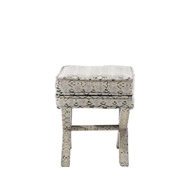 BENCH-SNAKESKIN-20X17-FAUX