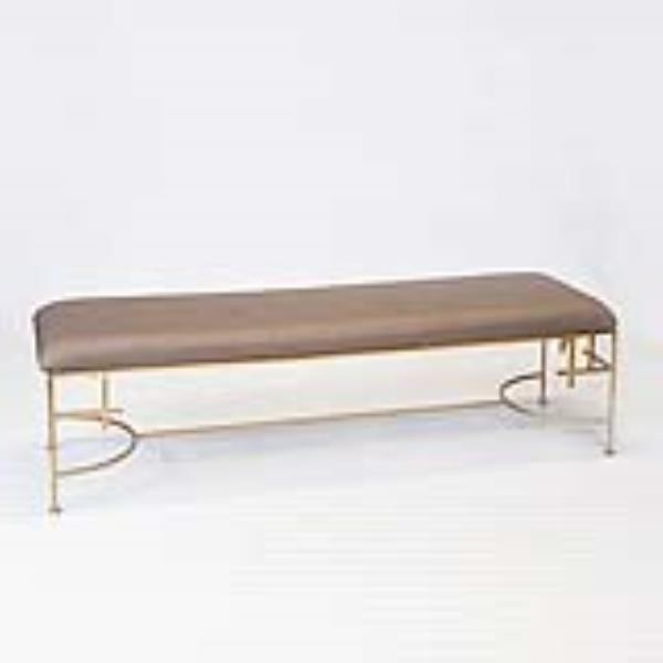 BENCH-BROWN LINEN-THIN GLD BAS