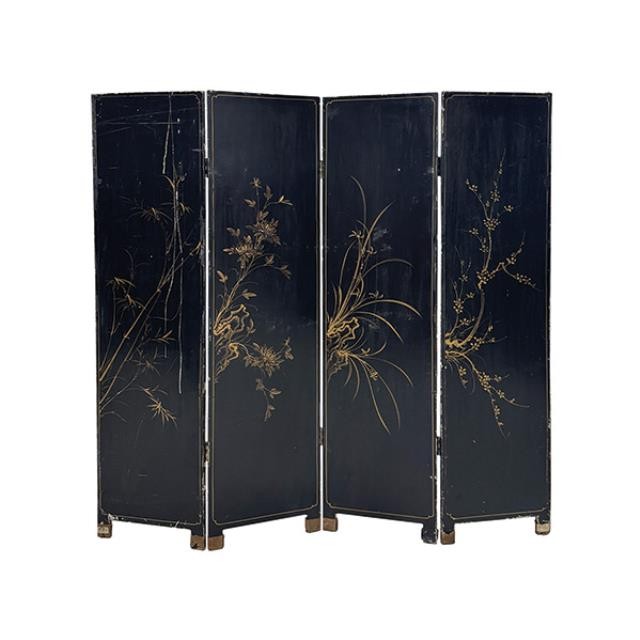 SCREEN-4PANEL-Faux Bookcase