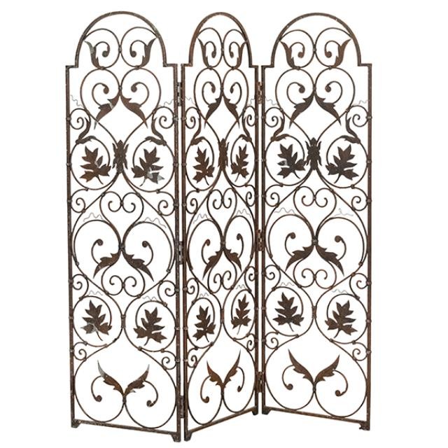 SCREEN-3PANEL-75H-BRONZE-METAL ARCH