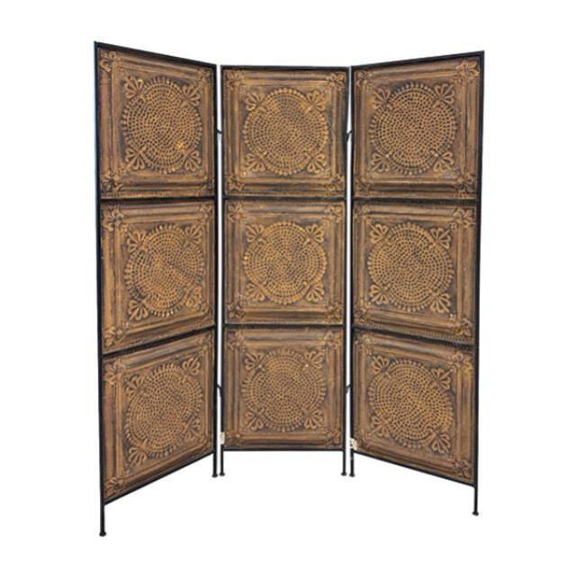 SCREEN-3PANEL-RUSTY TIN PANELS