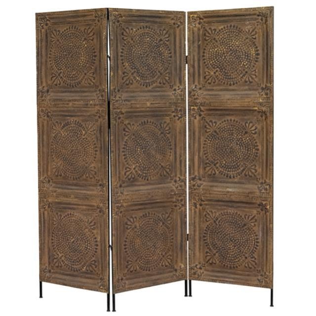 SCREEN-3PANEL-RUSTY TIN PANELS