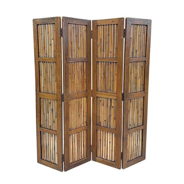 SCREEN-4PANEL-BAMBOO SLATS