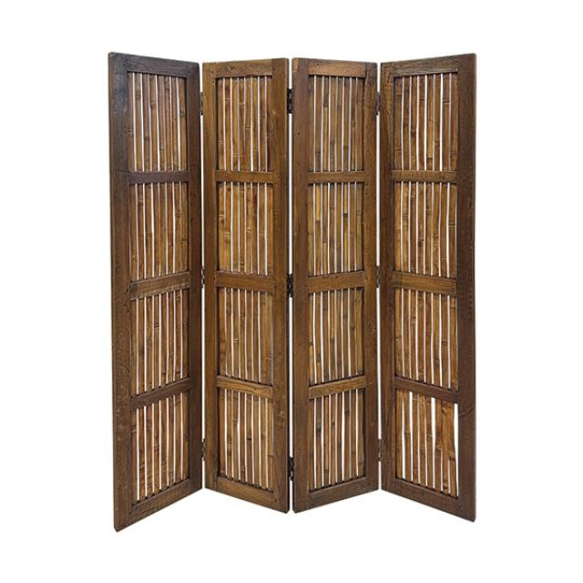 SCREEN-4PANEL-BAMBOO SLATS