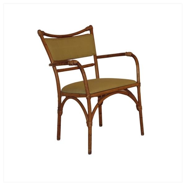 CHAIR-ARM-BAMBOO W/GREEN F