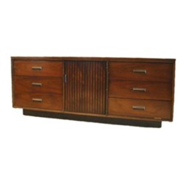 DRESSER-SET-WALNUT GROOVED-6DR