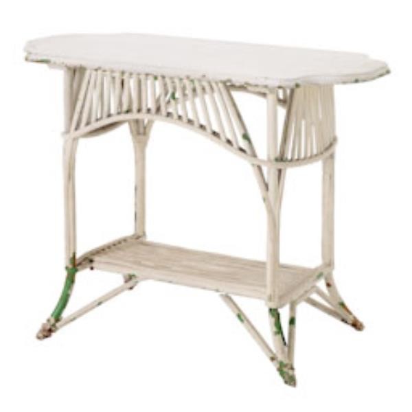 TABLE-SIDE RATTAN/WD WHT SERPE