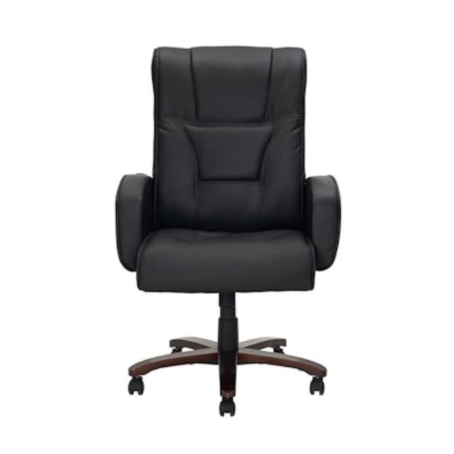 CHAIR-Arm/Black Leather/Swivel